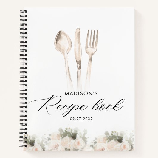 Minimalistisch Elegant groen gebruiksvoorwerpen Re Notitieboek (Voorkant)