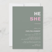 Minimalistisch Elegant Groen Hij of zij Kaart (Voorkant)