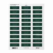 Minimalistisch elegant groen script retouradres etiket (Full Sheet)