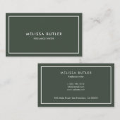 Minimalistisch, elegant groen visitekaartje (Voorkant / Achterkant)
