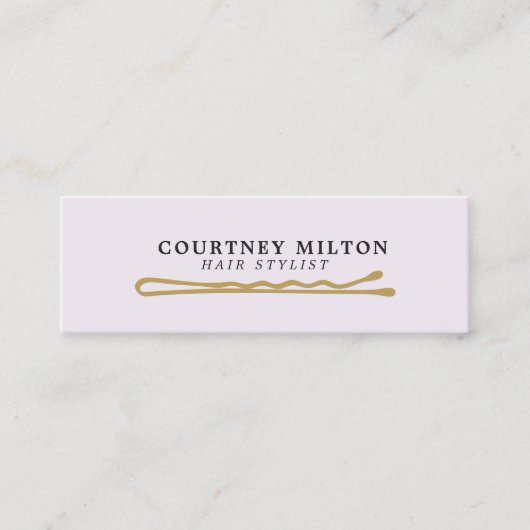 Minimalistisch Elegant Hair Pin Hairdresser Mini Visitekaartje (Voorkant)