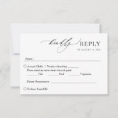 Minimalistisch Elegant Handgeschreven Script Bruil RSVP Kaartje (Voorkant)