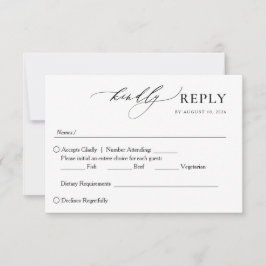 Minimalistisch Elegant Handgeschreven Script Bruil RSVP Kaartje