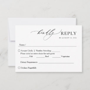 Minimalistisch Elegant Handgeschreven Script Bruil RSVP Kaartje
