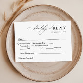 Minimalistisch Elegant Handgeschreven Script Bruil RSVP Kaartje