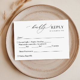 Minimalistisch Elegant Handgeschreven Script Bruil RSVP Kaartje
