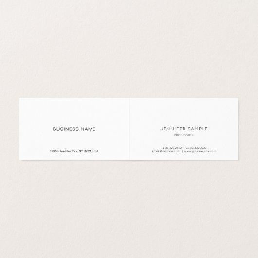 Minimalistisch Elegant Handgeschreven Script Eenvo Visitekaartje (Binnenkant ongevouwen)