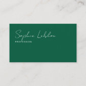 Minimalistisch Elegant Handtekening jager-groen Visitekaartje (Voorkant)