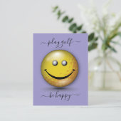 Minimalistisch Elegant Happy Golfer-ontwerp Briefkaart (Staand voorkant)