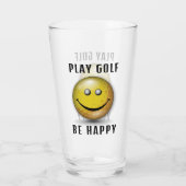 Minimalistisch Elegant Happy Golfer-ontwerp Glas (Achterkant)