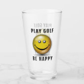 Minimalistisch Elegant Happy Golfer-ontwerp Glas (Voorkant)