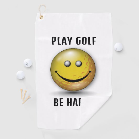 Minimalistisch Elegant Happy Golfer-ontwerp Golfhanddoek (Insitu)