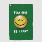 Minimalistisch Elegant Happy Golfer-ontwerp Golfhanddoek (Voorkant)