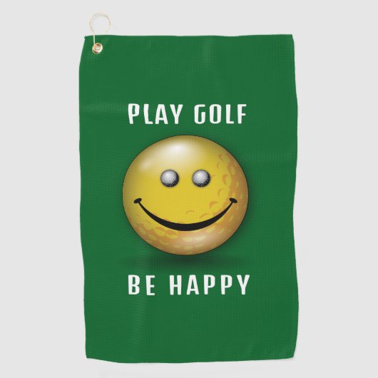 Minimalistisch Elegant Happy Golfer-ontwerp Golfhanddoek (Voorkant)