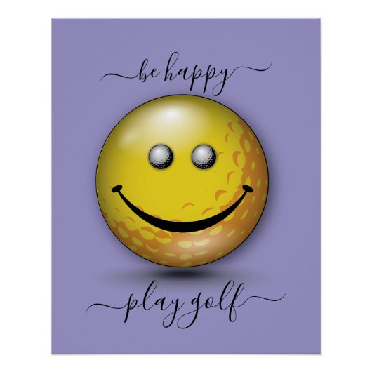 Minimalistisch Elegant Happy Golfer-ontwerp Perfect Poster (Voorkant)