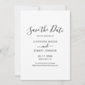 Minimalistisch Elegant Hart Script Foto Bruiloft Save The Date (Achterkant)