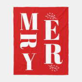 Minimalistisch Elegant Helder Rood Vrolijk Kerstfe Fleece Deken (Voorkant)