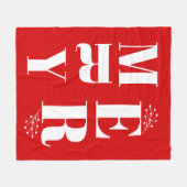 Minimalistisch Elegant Helder Rood Vrolijk Kerstfe Fleece Deken (Voorkant (Horizontaal))