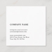 Minimalistisch elegant houten interieur vierkante visitekaartje (Achterkant)