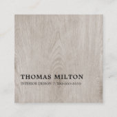Minimalistisch elegant houten interieur vierkante visitekaartje (Voorkant)