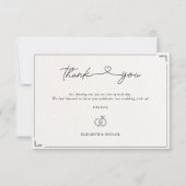 Minimalistisch Elegant Huwelijk Modern Monogram Bedankkaart (Voorkant)