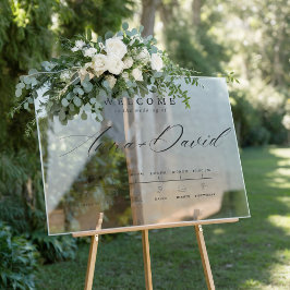 Minimalistisch Elegant Huwelijk Welkom Acryl Teken Bord