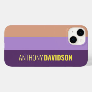 Minimalistisch Elegant Indigo Colourblock Jouw naa Case-Mate iPhone 14 Hoesje