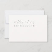 Minimalistisch Elegant Ivory Bridesmaid-voorstel K Kaart (Voorkant)