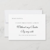 Minimalistisch Elegant Ivory Bridesmaid-voorstel K Kaart (Achterkant)