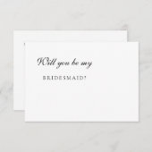 Minimalistisch Elegant Ivory Bridesmaid-voorstel K Kaart (Voorkant / Achterkant)