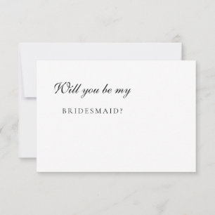 Minimalistisch Elegant Ivory Bridesmaid-voorstel K Kaart
