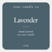 Minimalistisch Elegant Kaarsenlabel Vierkante Sticker (Voorkant)