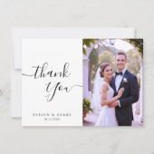 Minimalistisch Elegant Kalligrafie Script Bruiloft Bedankkaart (Voorkant)