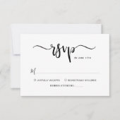 Minimalistisch Elegant Kalligrafie Script Bruiloft RSVP Kaartje (Voorkant)