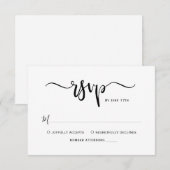 Minimalistisch Elegant Kalligrafie Script Bruiloft RSVP Kaartje (Voorkant / Achterkant)