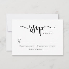 Minimalistisch Elegant Kalligrafie Script Bruiloft RSVP Kaartje