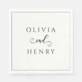 Minimalistisch Elegant Kalligrafie Script Bruiloft Servet (Voorkant)