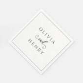 Minimalistisch Elegant Kalligrafie Script Bruiloft Servet (Hoek)