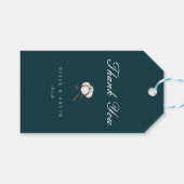 Minimalistisch Elegant Katoen Diep Groen Bruiloft Cadeaulabel (Voorkant (Horizontaal))