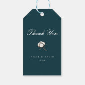 Minimalistisch Elegant Katoen Diep Groen Bruiloft Cadeaulabel (Achterkant)