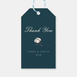 Minimalistisch Elegant Katoen Diep Groen Bruiloft Cadeaulabel