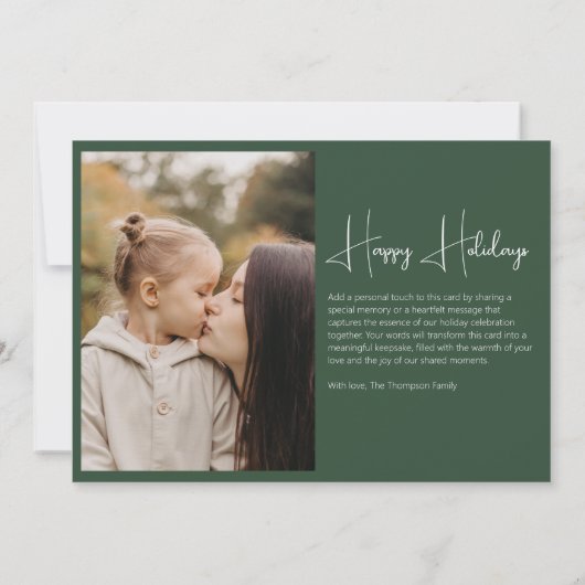 Minimalistisch Elegant Kerst Eenvoudig 4 Foto Moss Feestdagenkaart (Achterkant)