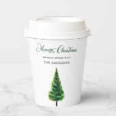 Minimalistisch Elegant Kerst waterverf bos Papieren Bekers (Voorkant)