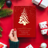 Minimalistisch Elegant kerstboom feestje Folie Uitnodiging