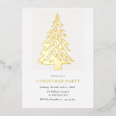Minimalistisch Elegant kerstboom feestje Folie Uitnodiging (Voorkant)