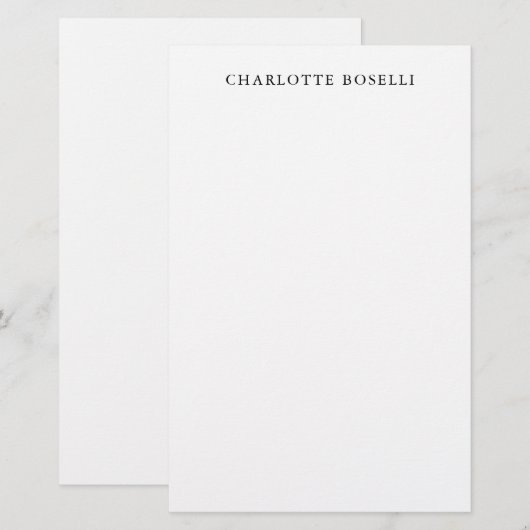 Minimalistisch elegant klassiek, eenvoudig briefpapier (Voorkant / Achterkant)