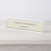 Minimalistisch elegant klassiek, eenvoudig bureau naambordje (Voorkant)