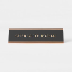 Minimalistisch elegant klassiek, eenvoudig bureau naambordje