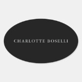 Minimalistisch elegant klassiek, eenvoudig ovale sticker (Voorkant)