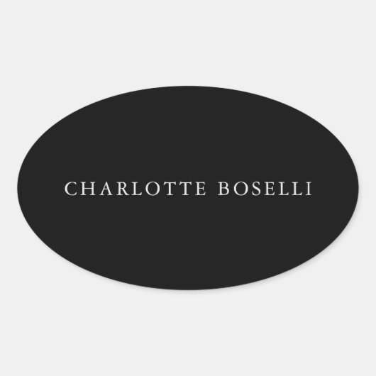 Minimalistisch elegant klassiek, eenvoudig ovale sticker (Voorkant)